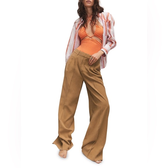 Mango Wide Leg Pleated Trousers - Picture 5 of 11